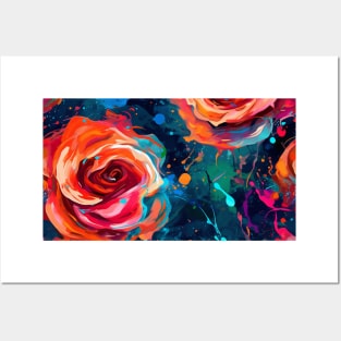 Rainbow flowers Posters and Art